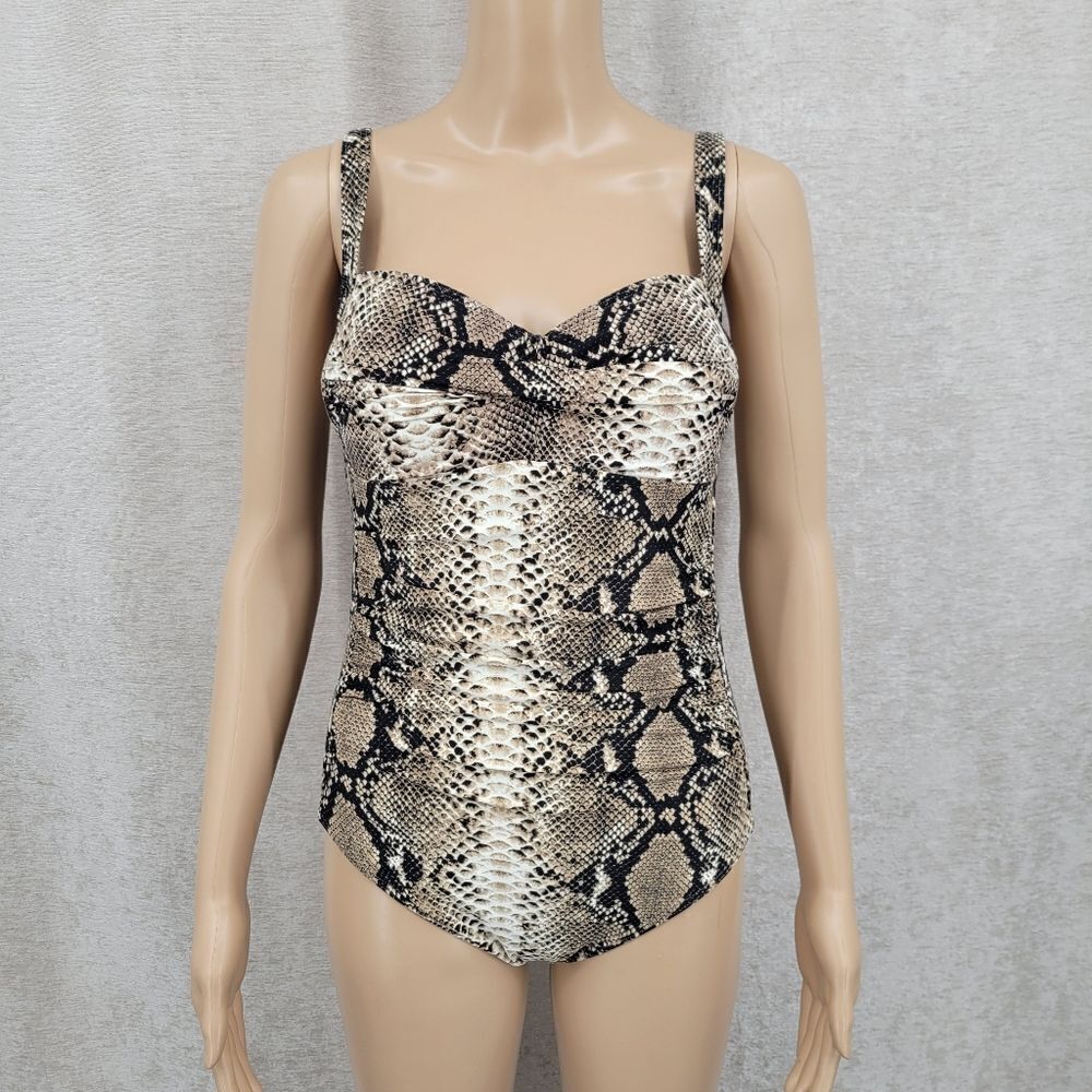 Bond Eye Nip Tuck Snakeskin Snake Print One Piece Swimsuit